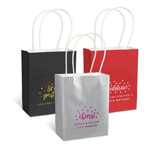 Personalized Confetti Dot Mini Twisted Handled Bags